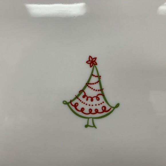 St Nicholas Tis The Season Deck The Halls Christmas White Square Plate - Picture 2 of 7